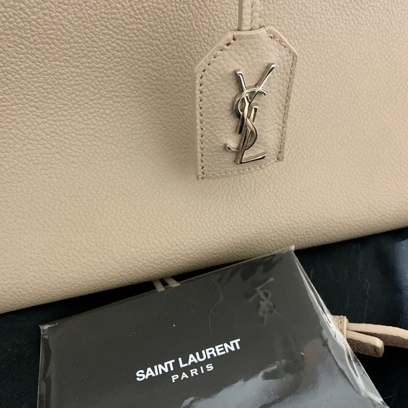 'Medium Cabas Rive Gauche' Grained Leather Satchel - Picture 6 of 8